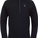 Spyder Outbound Zip Fleece Jacket 2024 - A black fleece jacket with a zip closure and a small embroidered logo on the left chest.