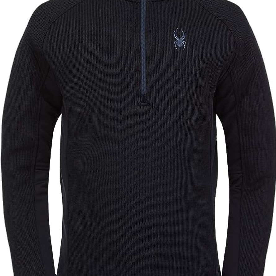 Spyder Outbound Zip Fleece Jacket 2024 - A black fleece jacket with a zip closure and a small embroidered logo on the left chest.