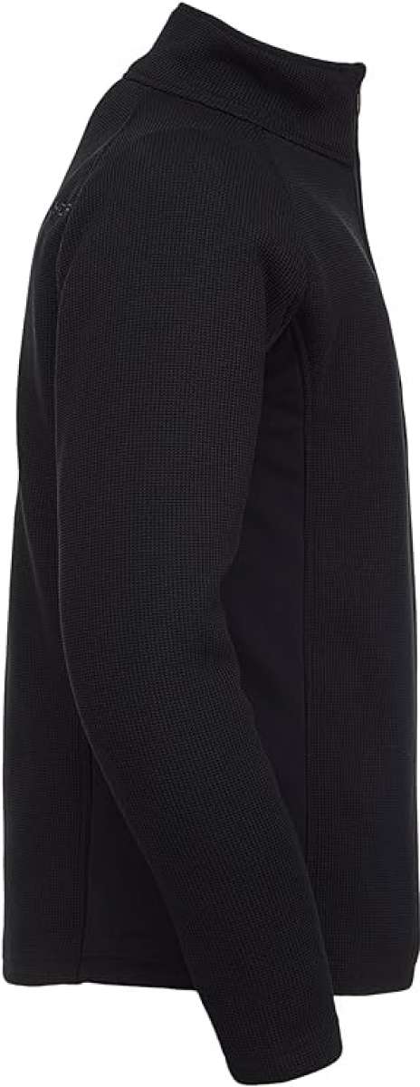 Spyder Outbound Zip Fleece Jacket 2024 - Black fleece jacket with zippered pocket on left side.