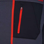 Spyder Outlaw Full Zip Fleece Vest 2022 - A black fleece vest with a zippered front and two chest pockets, featuring a small embroidered logo on the left side of the chest pocket.