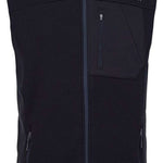 Spyder Outlaw Full Zip Fleece Vest 2022 - A black fleece vest with a zippered front and two zippered pockets on either side.
