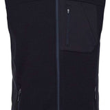 Spyder Outlaw Full Zip Fleece Vest 2022 - A black fleece vest with a zippered front and two zippered pockets on either side.