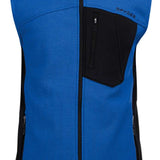 Spyder Outlaw Full Zip Fleece Vest 2022 - A royal blue fleece vest with a black zipper and two zippered pockets on either side.