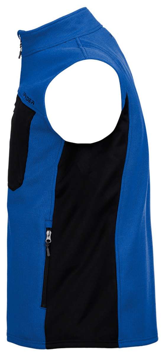 Spyder Outlaw Full Zip Fleece Vest 2022 - Black fleece vest with zippered front and Spyder logo on left chest.