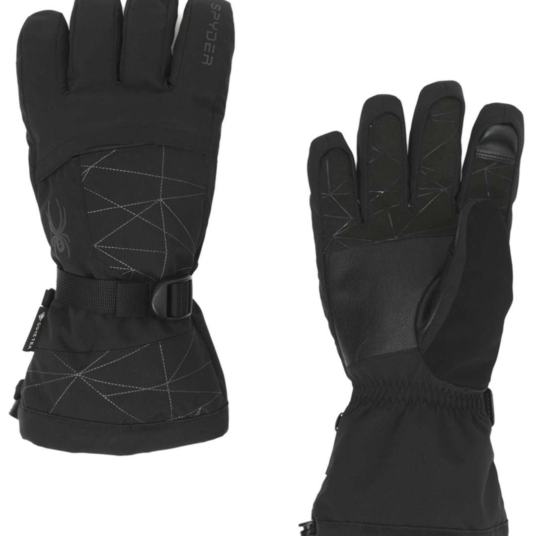 Spyder Overweb GORE-TEX Glove - Black glove with white stitching and a black strap on wrist.