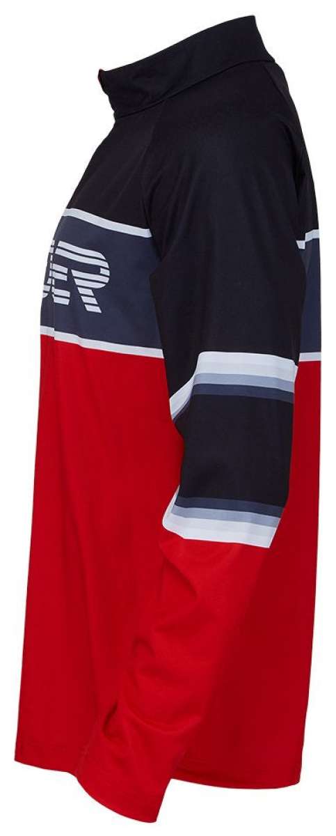 Spyder Paramount Lightweight Zip Turtleneck 2022 - A black turtleneck with a zippered front and white lettering on the left sleeve.