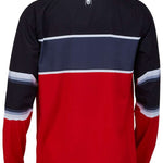 Spyder Paramount Lightweight Zip Turtleneck 2022 - A black, red and white turtleneck sweater with a zip closure at the neck.