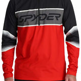 Spyder Premier 1/4 Zip Turtle Neck - Black jacket with gray and white stripes on chest, black turtle neck collar.