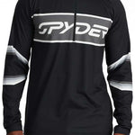 Spyder Premier 1/4 Zip Turtle Neck 2024 - Black jacket with white logo on chest and gray accents around collar, cuffs, and hem.