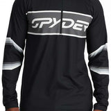 Spyder Premier 1/4 Zip Turtle Neck 2024 - Black jacket with white logo on chest and gray accents around collar, cuffs, and hem.