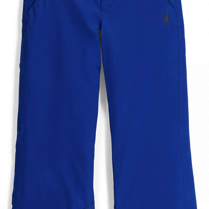 Spyder Junior's Revel Insulated Pant 2024 - Black snow pants with a subtle white stripe down the side of each leg.
