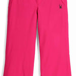 Spyder Junior's Revel Insulated Pant 2024 - Black snow pants with a subtle white stripe down the side of each leg.