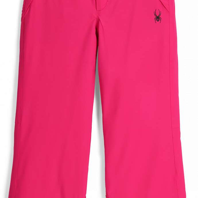 Spyder Junior's Revel Insulated Pant 2024 - Black snow pants with a subtle white stripe down the side of each leg.