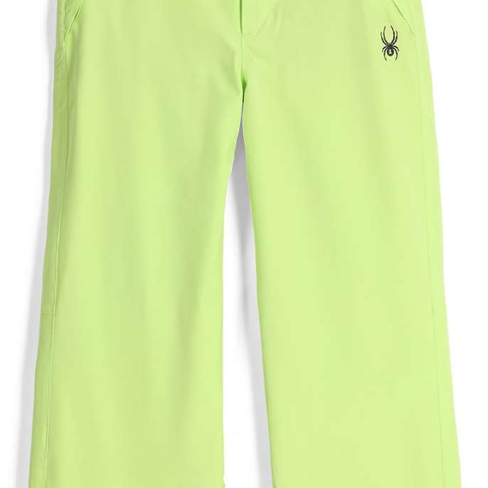 Spyder Junior's Revel Insulated Pant 2024 - Black ski pants with a subtle white stripe down the side of each leg.