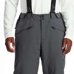 Spyder Sentinel Insulated Pants 2024 - Black pants with a subtle pattern of thin white lines on the side seams and black hardware.