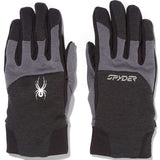 Spyder Speed Fleece Glove 2024 - A pair of black gloves with a white spider logo on the back of one hand.