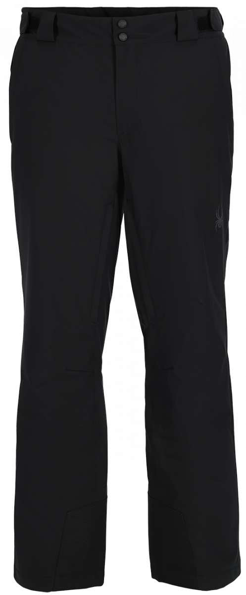 Spyder Traction Stretch Insulated Pant 2023 - Black pants with a subtle white logo on the left leg.
