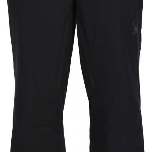 Spyder Traction Stretch Insulated Pant 2023 - Black pants with a subtle white logo on the left leg.