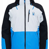 Spyder Vanqysh Insulated Jacket 2023 - A black, white and blue jacket with a zipper down the front.