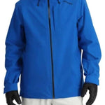 Spyder Volt GORE-TEX Shell Jacket 2024 - A royal blue jacket with a black zipper and two zippered pockets on either side.