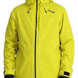 Spyder Volt GORE-TEX Shell Jacket 2024 - A bright yellow jacket with a black zipper and two zippered pockets on either side.