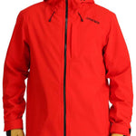 Spyder Volt GORE-TEX Shell Jacket 2024 - A red ski jacket with a black zipper and black drawstrings on the hood.