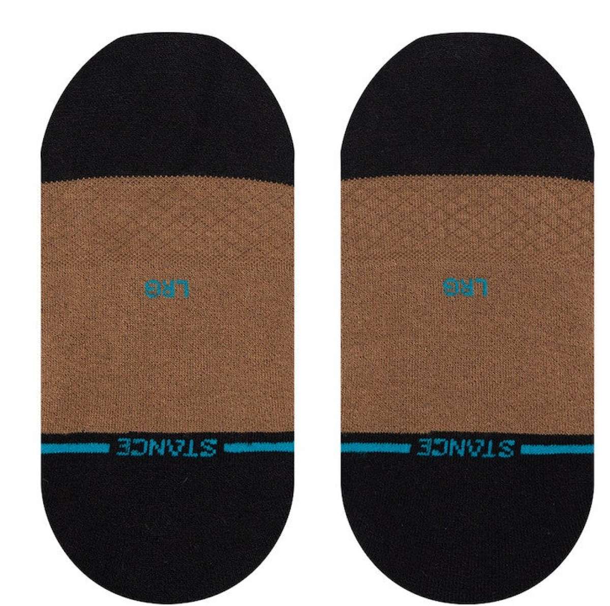 Stance Alter No Show Socks 2023 - Brown socks with a blue logo on top.