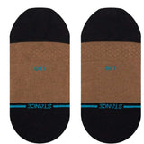 Stance Alter No Show Socks 2023 - Brown socks with a blue logo on top.