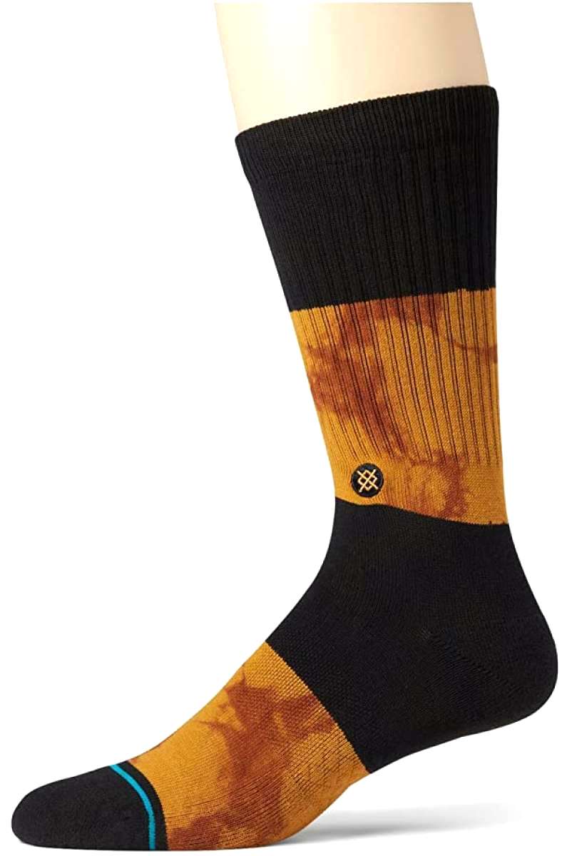 Stance Assurance Crew Cut Socks 2023 - A pair of black crew socks with a subtle white logo on the ankle.