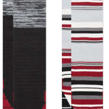Stance Blocked Snow Sock 2 Pack 2023 - A pair of red and black snow socks with a geometric pattern on the top portion.
