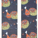 Stance Bock Bock Snow Crew Sock 2024 - A pair of gray crew socks with a repeating pattern of cartoon ducks in orange, yellow and white.