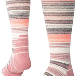 Stance Curren Snow Sock 2024 - White socks with pink and grey stripes.