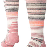 Stance Curren Snow Sock 2024 - White socks with pink and grey stripes.