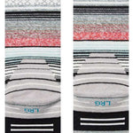 Stance Curren Snow Sock 2024 - White snow socks with red and grey stripes.