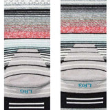 Stance Curren Snow Sock 2024 - White snow socks with red and grey stripes.