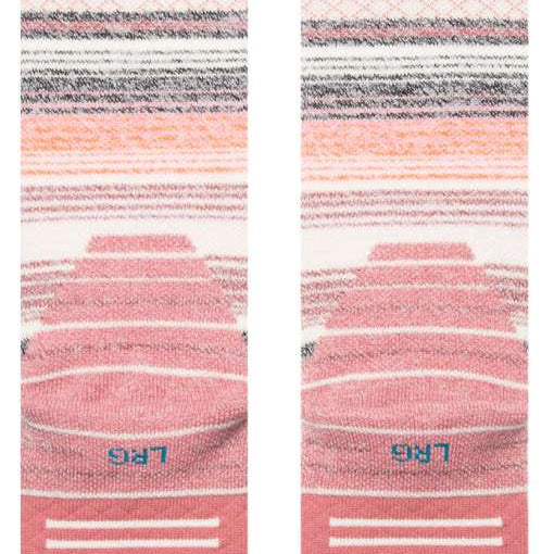 Stance Curren Snow Sock 2024 - White socks with thin black stripes and a subtle snowflake pattern on the top cuff.