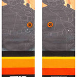 Stance Darth By Jaz Crew Sock 2024 - A pair of crew socks featuring a gray silhouette of Darth Vader from Star Wars, with a circular orange logo on his chest.