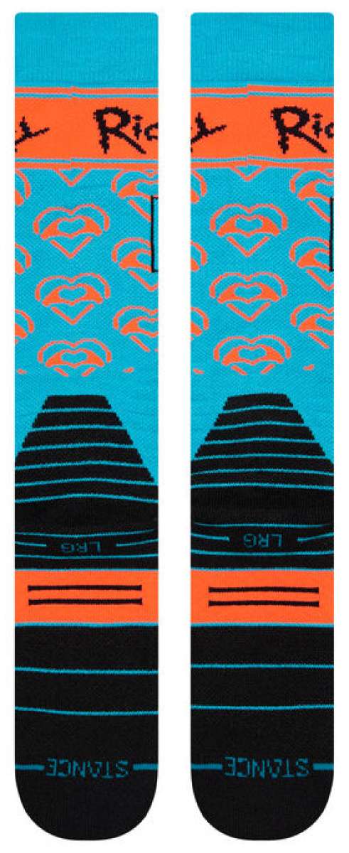 Stance Develop Snowboard Socks 2023 - Black snowboard socks with a repeating pattern of white and grey stripes.