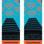 Stance Develop Snowboard Socks 2023 - Black snowboard socks with a repeating pattern of white and grey stripes.