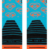 Stance Develop Snowboard Socks 2023 - Black snowboard socks with a repeating pattern of white and grey stripes.