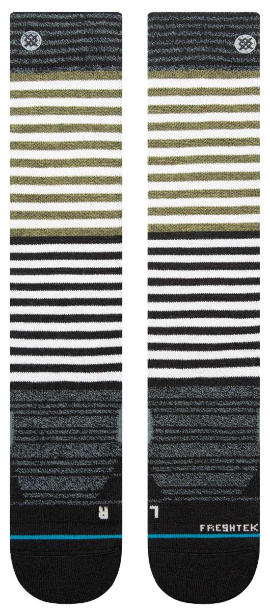 Stance Diatonic Snow Sock 2024 - White snow socks with a subtle diagonal stripe pattern and a small logo on top.