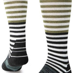 Stance Diatonic Snow Sock 2024 - White snow socks with green and black stripes.