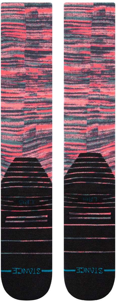 Stance Dusk to Dawn Snow Crew Sock 2024 - A pair of crew socks with a pink and grey marbled pattern.