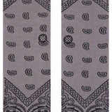 Stance El Barrio Crew Sock 2023 - Gray crew socks with a repeating paisley pattern and blue stripe at the bottom.