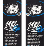 Stance Extra Terrestrial Crew Socks 2023 - A pair of black crew socks with a white ET face and blue lines around it.