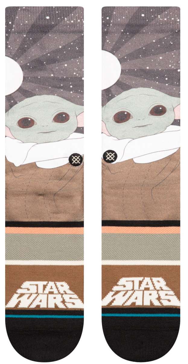 Stance Grogu By Jaz Crew Sock 2024 - A pair of crew socks featuring an image of Grogu from The Mandalorian.