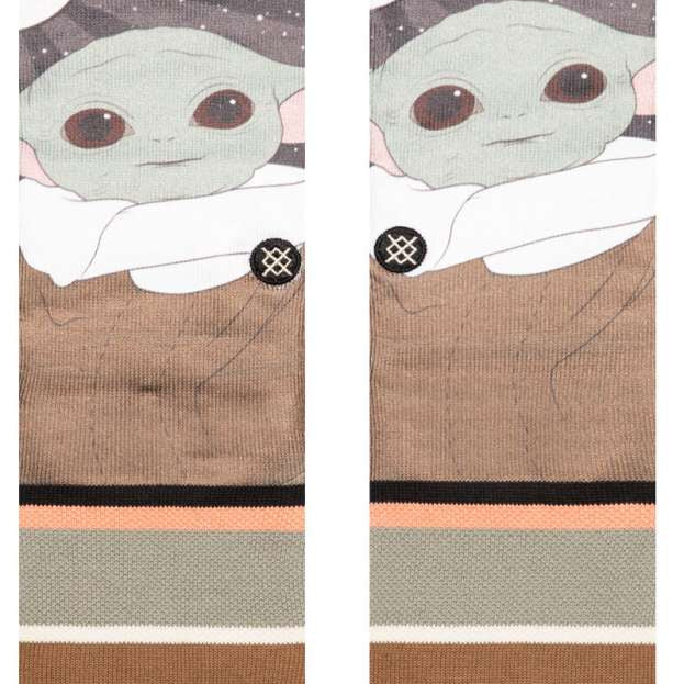 Stance Grogu By Jaz Crew Sock 2024 - A pair of crew socks featuring an image of Grogu from The Mandalorian.