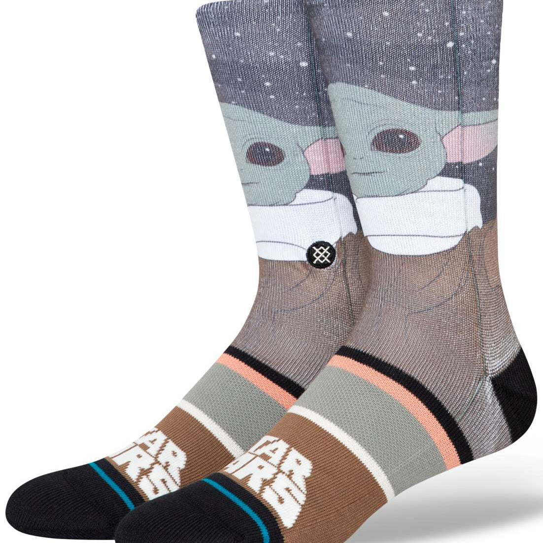 Stance Grogu By Jaz Crew Sock 2024 - A pair of crew socks featuring an image of Grogu from The Mandalorian.