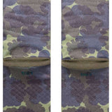 Stance Hydrangea Crew Sock 2023 - A pair of crew socks with a light purple hydrangea pattern on an olive green background.