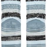 Stance Jalama Socks 2023 - Pair of light blue ankle-high socks with a subtle white stripe pattern and dark gray heel and toe caps.
